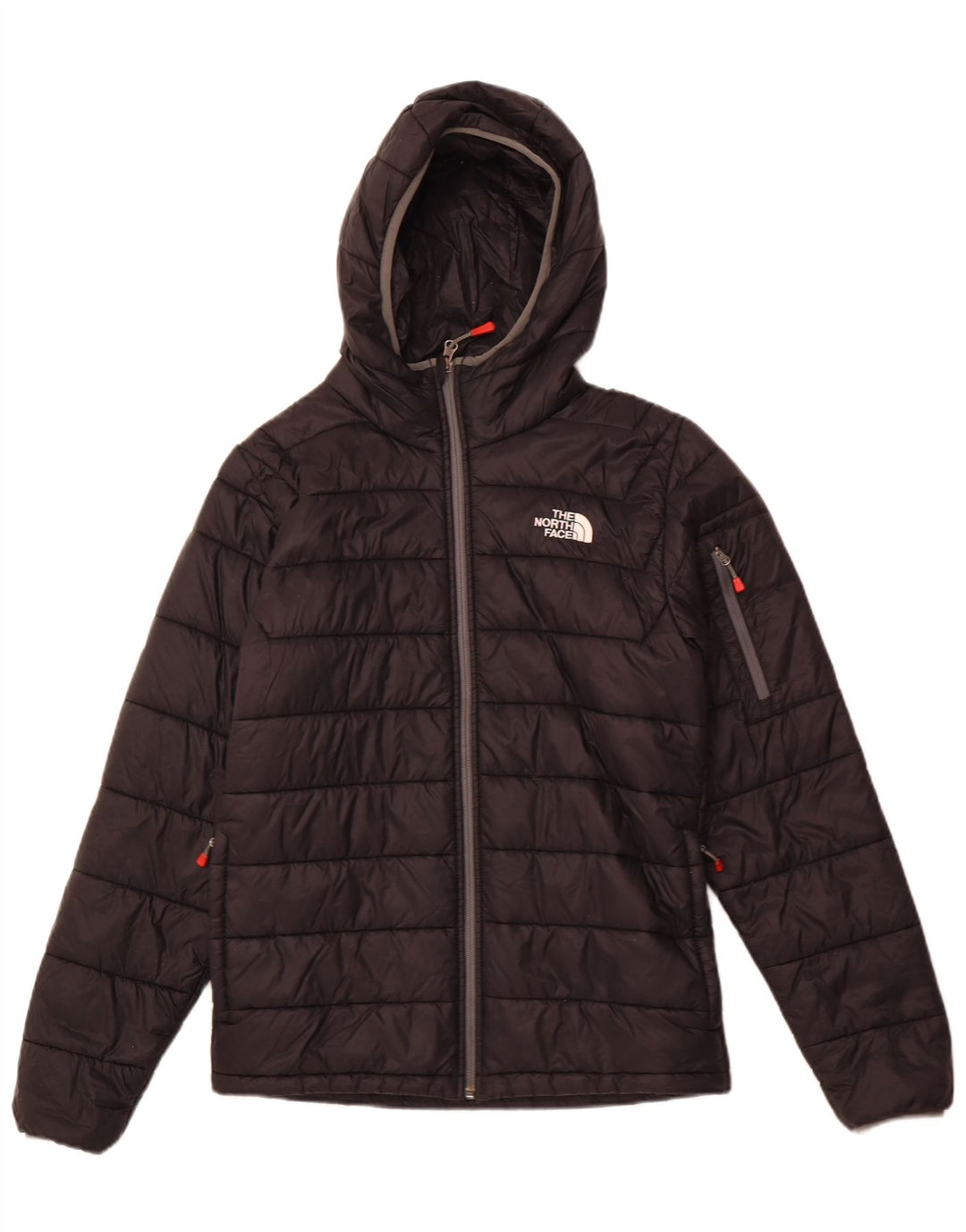 THE NORTH FACE Herre hættepolstret jakke UK 36 Lille sort nylon
