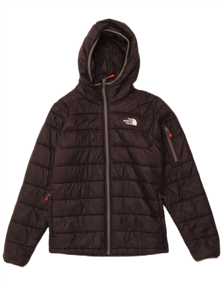THE NORTH FACE Herre hættepolstret jakke UK 36 Lille sort nylon