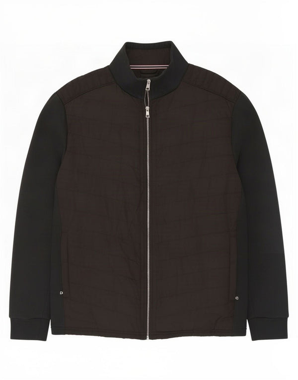 Marks & Spencer Polstret Herrejakke UK 42 XL Sort Colourblock Bomuld
