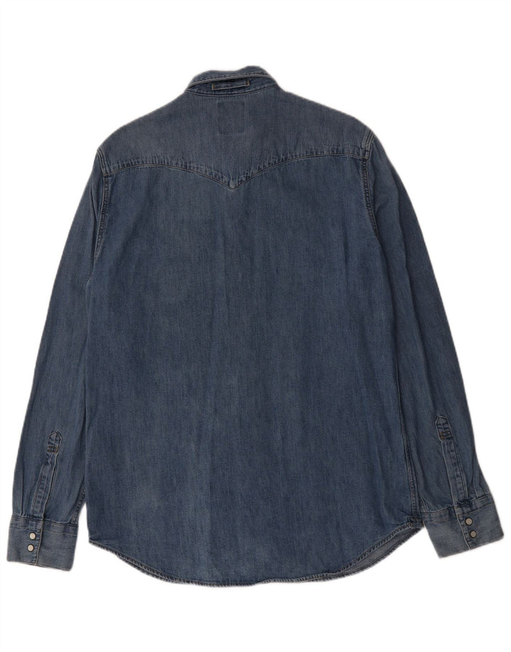 Levi's Denimskjorte til mænd, stor blå bomuld