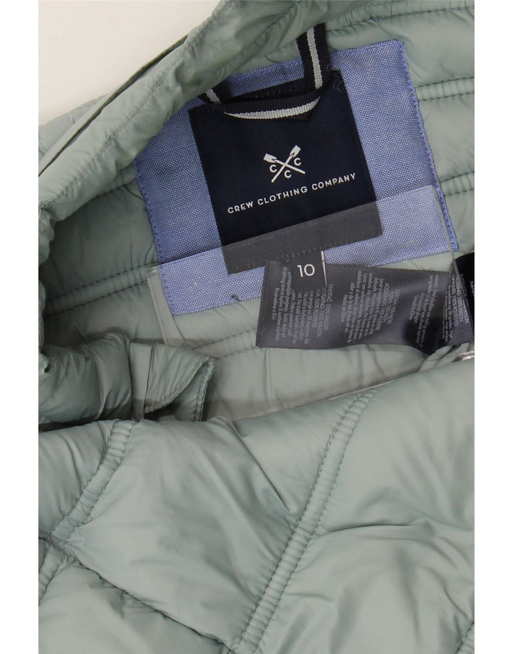 CREW TØJ Dame Polstret Gilet UK 10 Lille grøn nylon