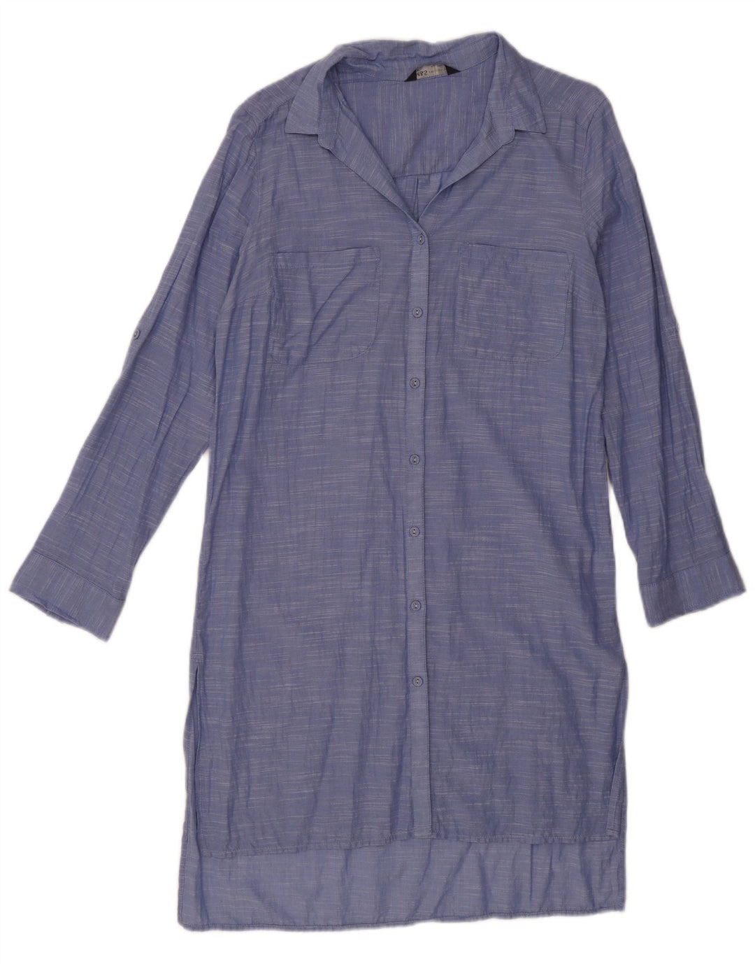 MARKS & SPENCER Womens Long Sleeve Oversized Shirt Dress UK 10 Small Blue