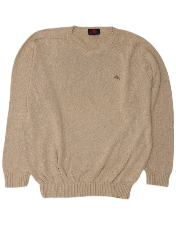 Kappa Herre V-hals sweater 3XL Beige Flecked