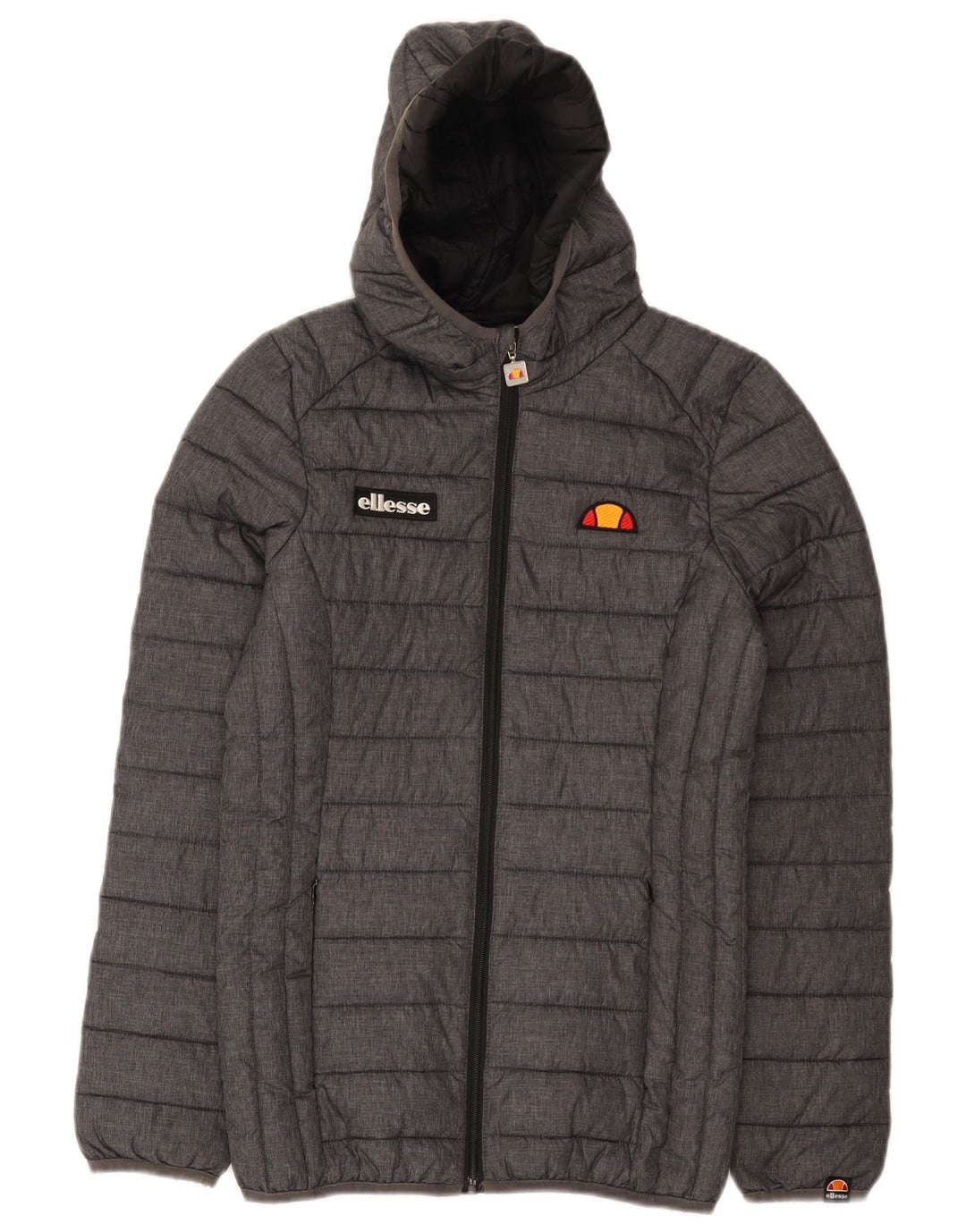 Ellesse Dame Hætte Polstret Jakke UK 6 XS Grå Nylon