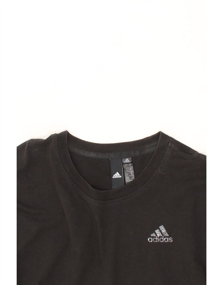 ADIDAS Mens T-Shirt Top Medium Black Cotton Vintage Adidas and Second-Hand Adidas from Messina Hembry 