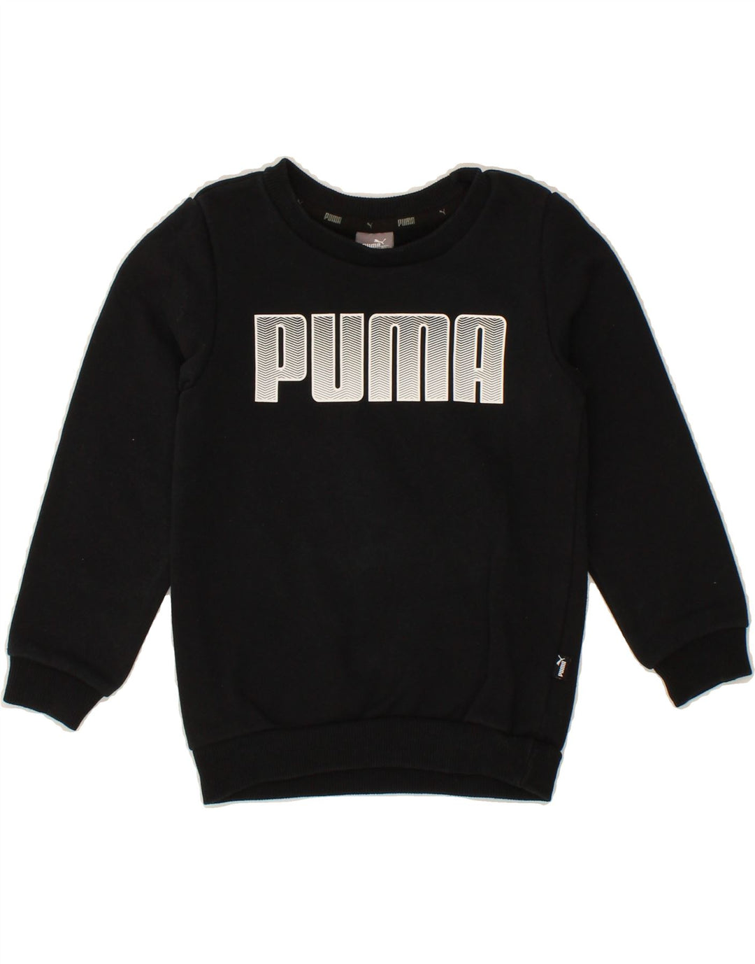 PUMA Boys Graphic Sweatshirt Jumper 3-4 Years Black Vintage Puma and Second-Hand Puma from Messina Hembry 