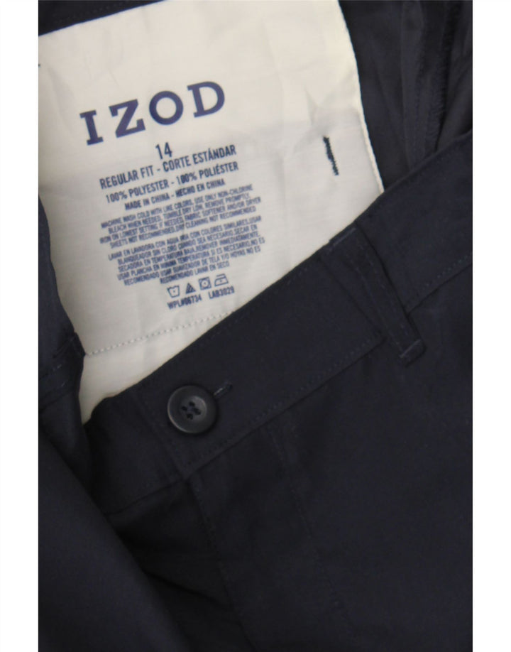 IZOD Boys Regular Fit Chino Shorts 13-14 Years W28  Navy Blue Polyester Vintage Izod and Second-Hand Izod from Messina Hembry 