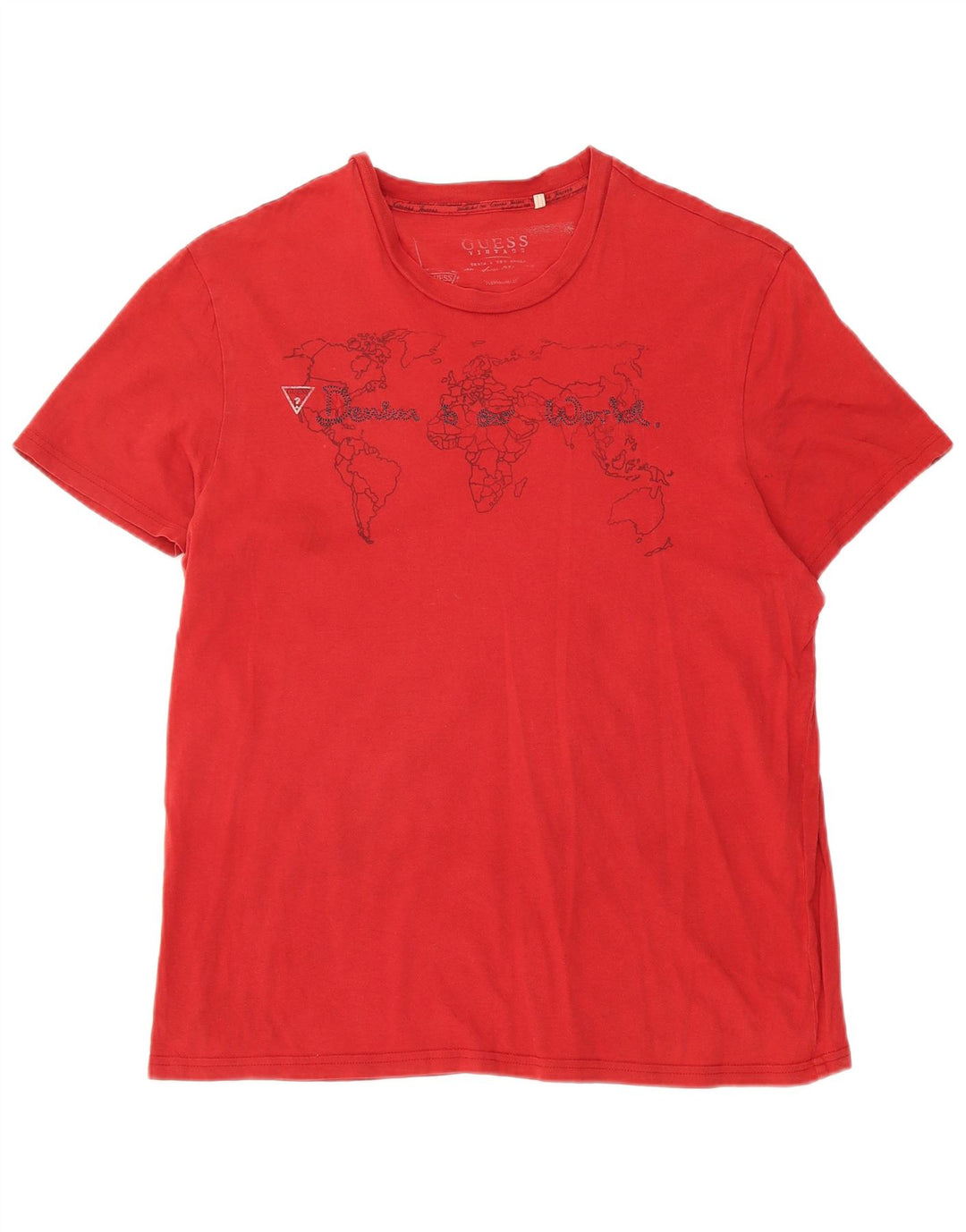 Guess Graphic T-Shirt Top UK 18 XL Rød