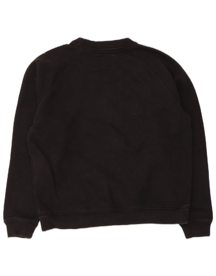 Jack Wills Dame Grafisk Sweatshirt Jumper UK 12 Medium Sort Bomuld