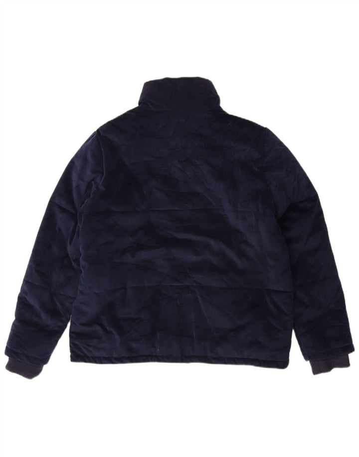 Marks & Spencer Dame Oversized Velour Polstret Jakke UK 10 Small Navy Blue