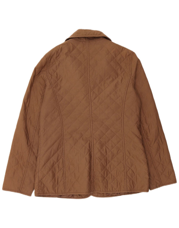 Michael Kors Quiltet jakke til kvinder UK 14 Medium Brun Polyester