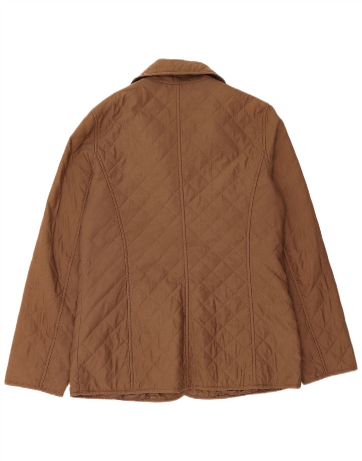 Michael Kors Quiltet jakke til kvinder UK 14 Medium Brun Polyester