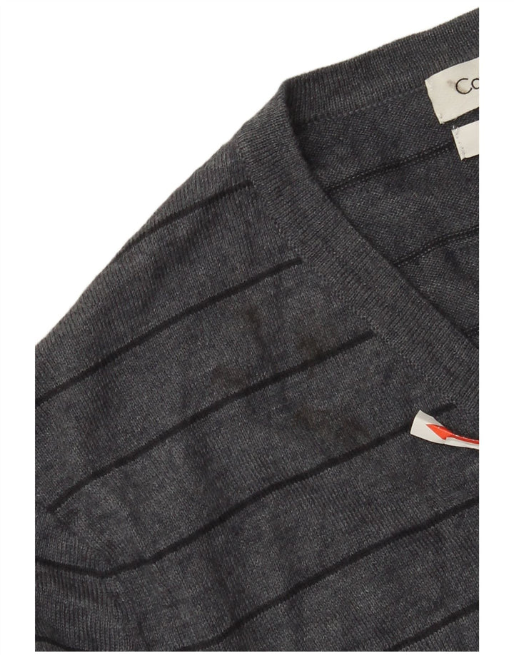 Calvin Klein Herre V-hals sweater Medium Grå Stribet Merinould