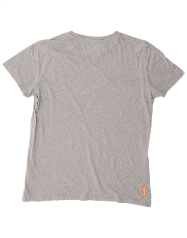 Superdry T-shirt top til mænd, stor grå bomuld