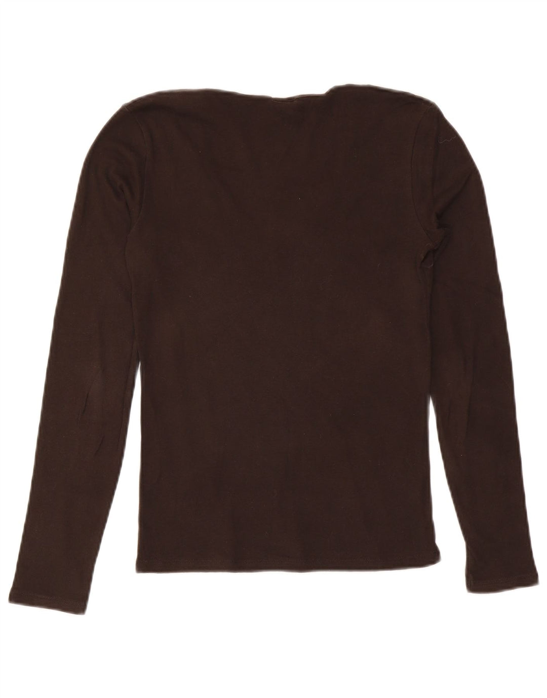 Benetton Dame Top Langærmet UK 14 Medium Brun Bomuld