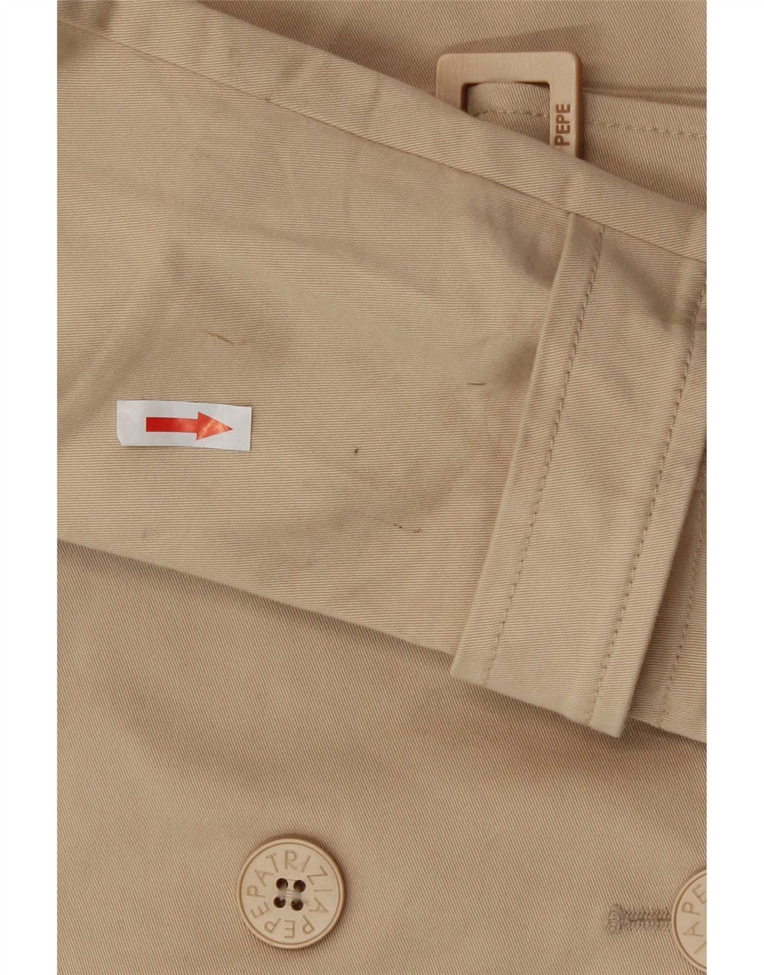 Patrizia Pepe Trench Coat til kvinder IT 44 Medium Beige Bomuld