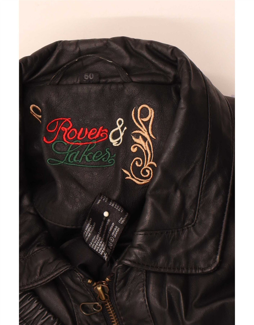 Rover & Lake Herre Læder Gilet IT 50 Large Sort