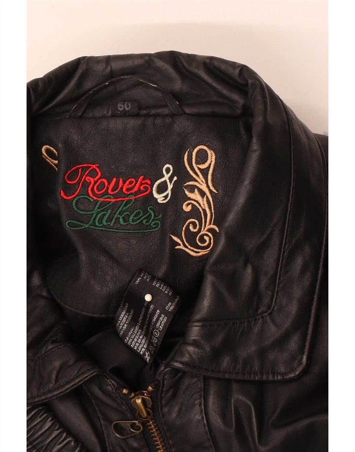 Rover & Lake Herre Læder Gilet IT 50 Large Sort
