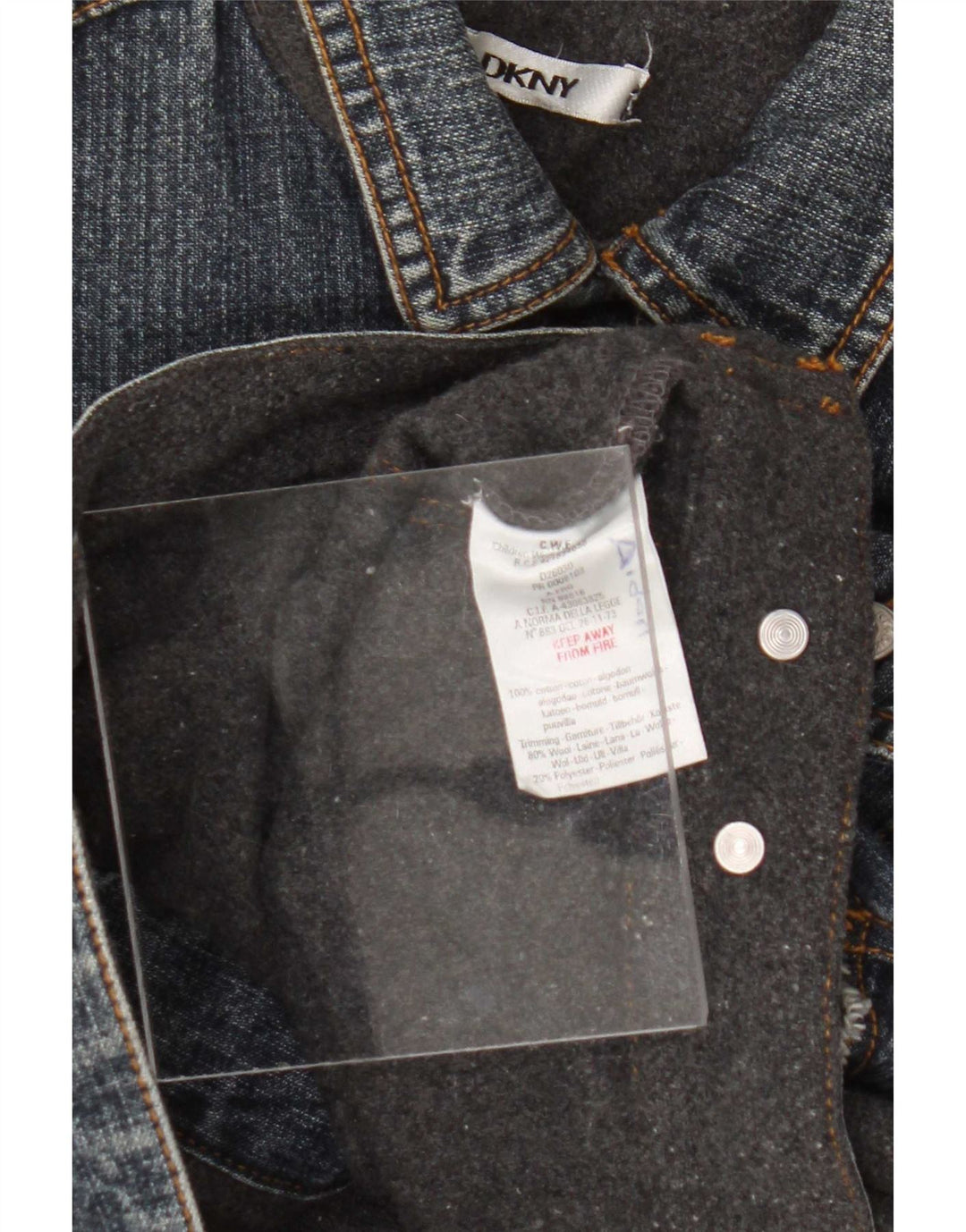 Dkny Boys Graphic Denim Jacket 5-6 Years Blue Cotton