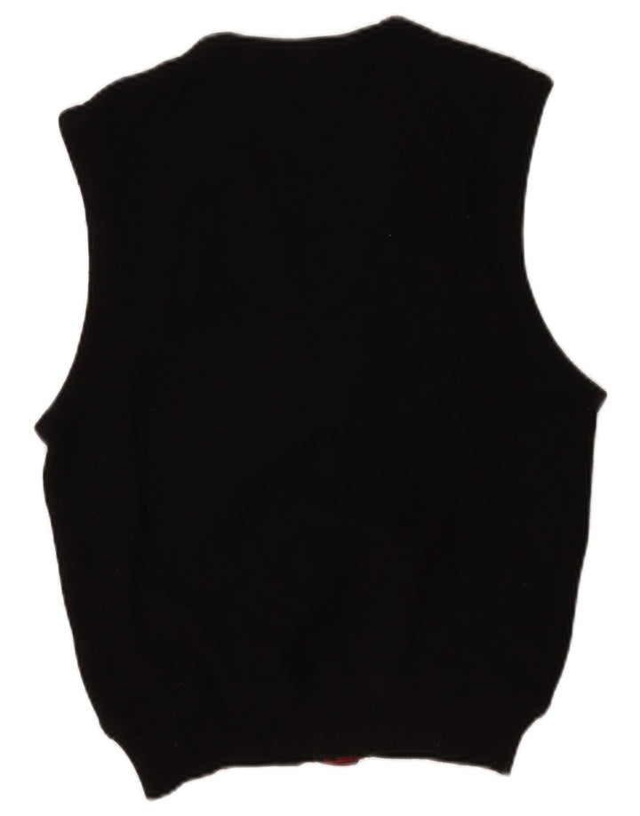 POP 84 Herre ærmeløs cardigan sweater lille sort uld