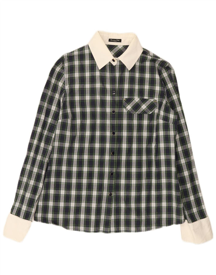 Massimo Dutti Dameskjorte EU 40 Mellemgrøn ternet bomuld