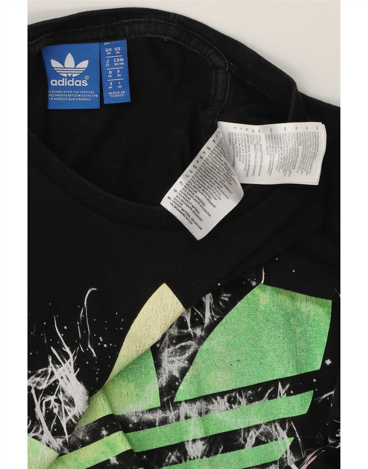 Adidas Herre grafisk T-shirt Top Medium Sort Bomuld