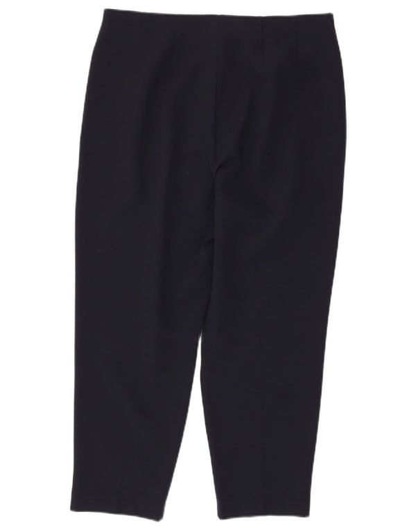 Marks & Spencer Dame Cropped Trousers UK 12 Medium W32 L23 Navy Blue