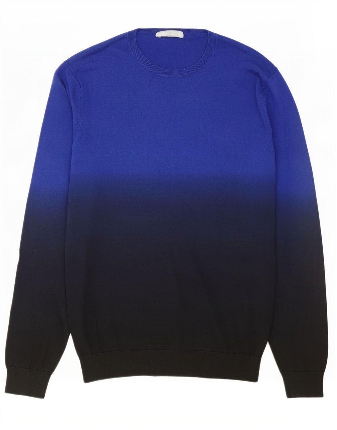 Cos Herre Crew Neck sweater Medium Blue Colourblock Silke