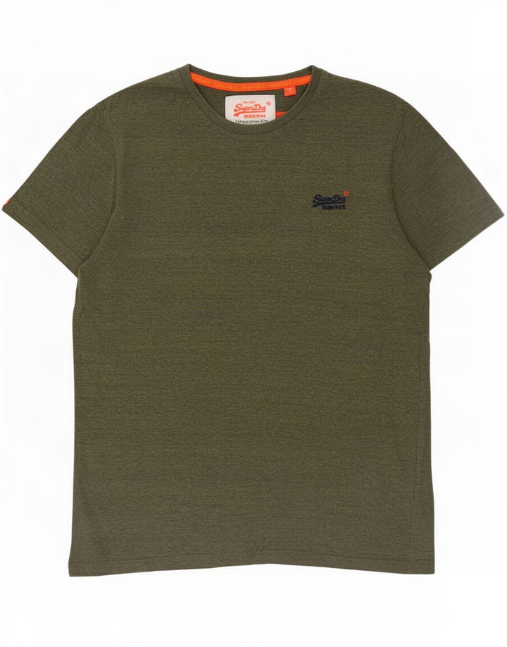 Superdry T-shirt top til mænd, stor Khaki Flecked Bomuld