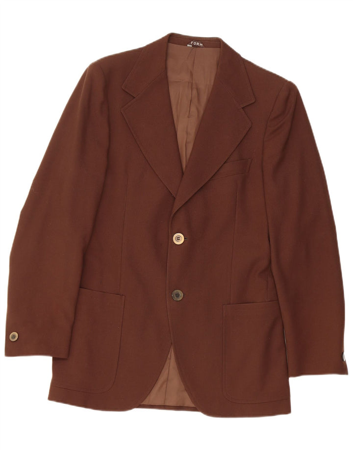Vintage herre 2-knaps blazerjakke UK 36 Small Brown Virgin Wool