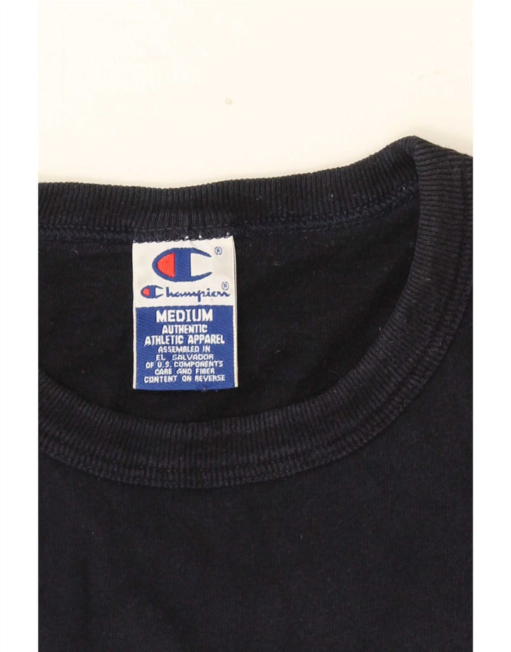 Champion Herre grafisk T-shirt Top Medium Marineblå Bomuld