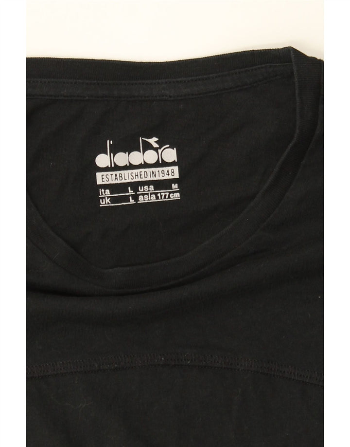 DIADORA Womens Top Long Sleeve UK 14 Large Black Vintage Diadora and Second-Hand Diadora from Messina Hembry 