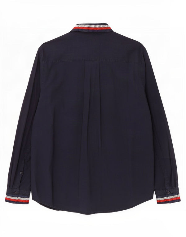 Tommy Hilfiger Oversized skjorte til kvinder UK 14 Stor marineblå stribet viskose