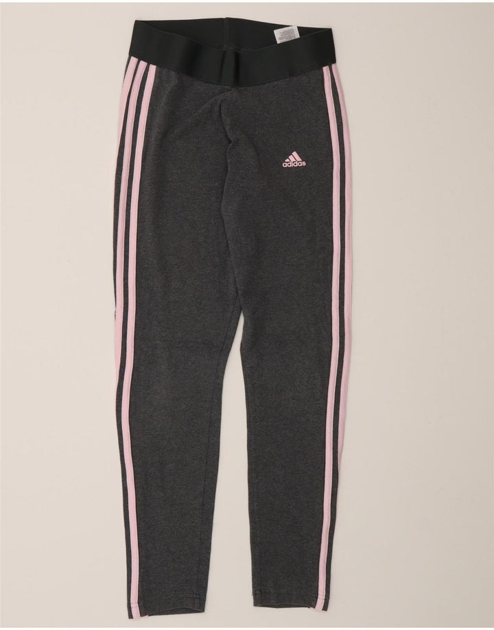 Adidas Dame Leggings UK 8/10 Small Grey Bomuld