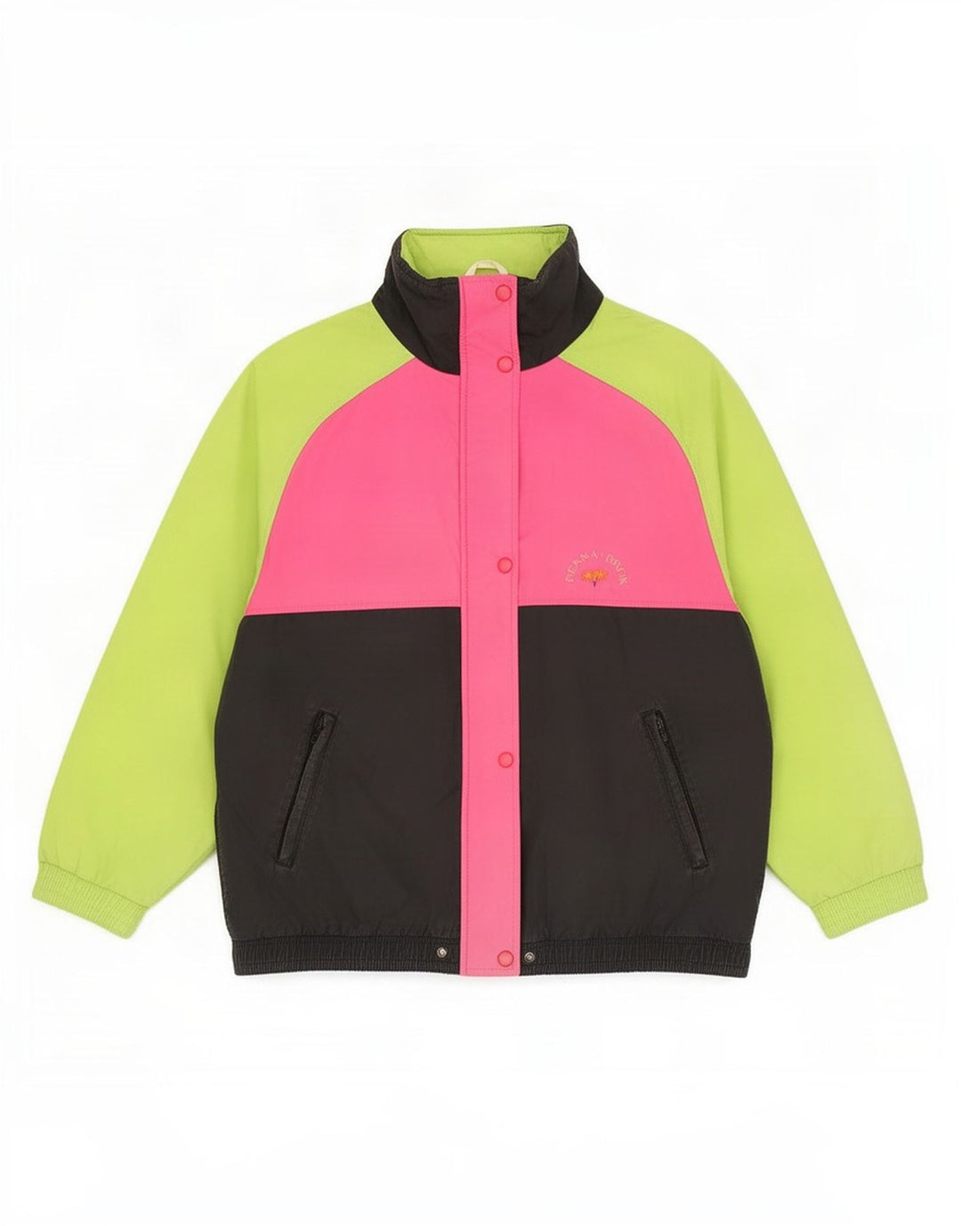 Vintage skijakke til kvinder UK 18 XL Flerfarvet Colourblock