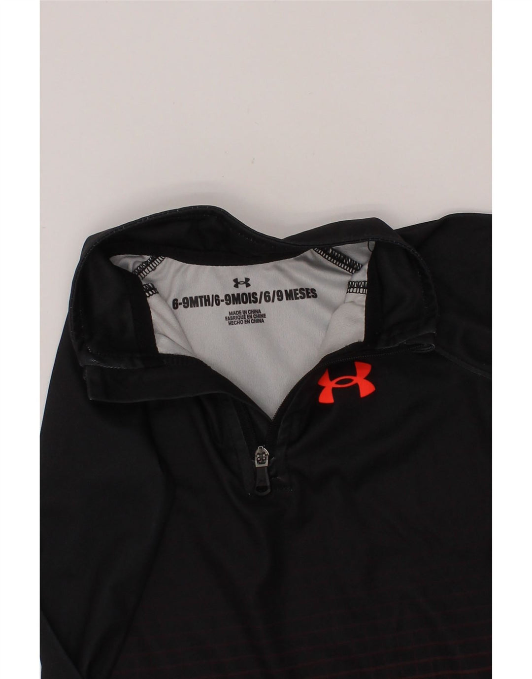 UNDER ARMOUR Baby Drenge Pullover Træningsdragt Top 6-9 måneder Sort Geometrisk