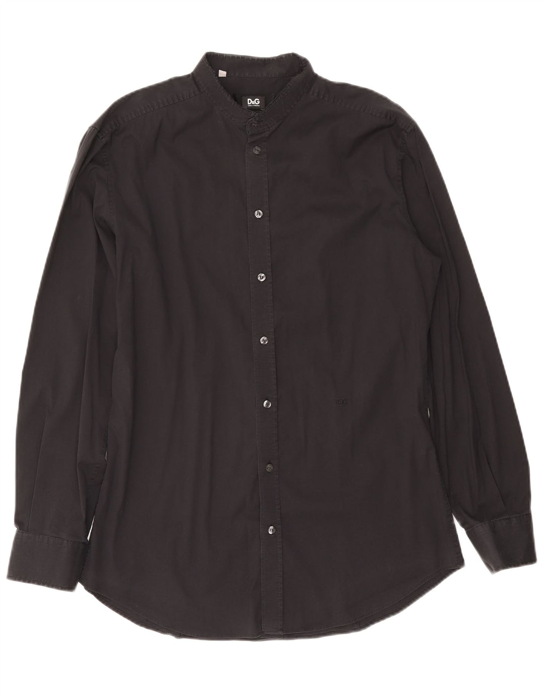 Dolce & Gabbana Herre Slim Shirt Størrelse 43 Stor Sort Bomuld