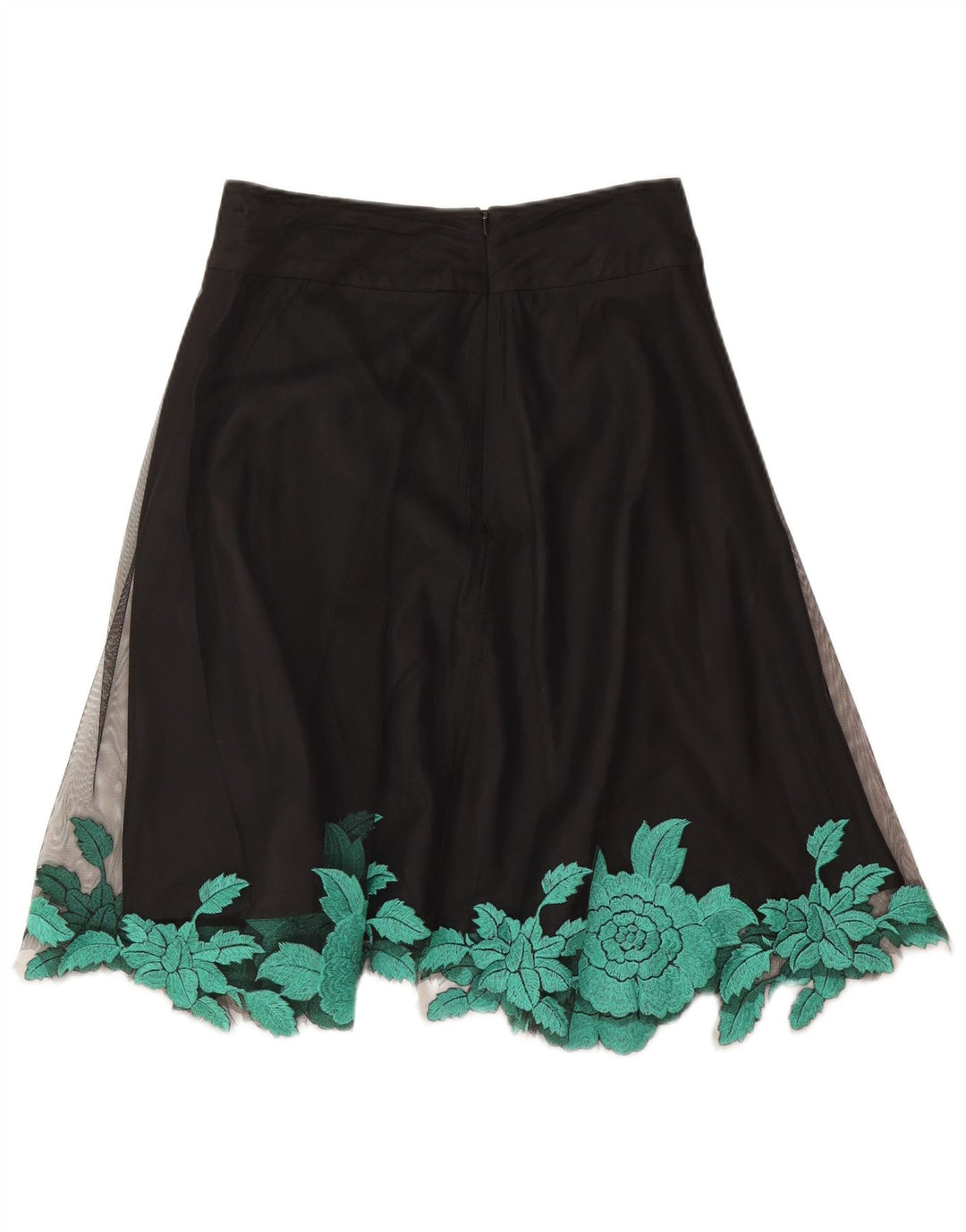 Coast Dame A-Line nederdel W26 Smalll sort blomstret polyester