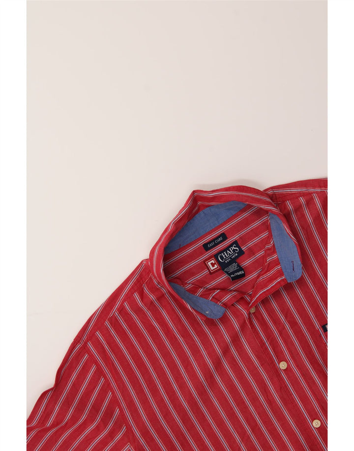 CHAPS Mens Shirt XL Red Striped Cotton Vintage Chaps and Second-Hand Chaps from Messina Hembry 