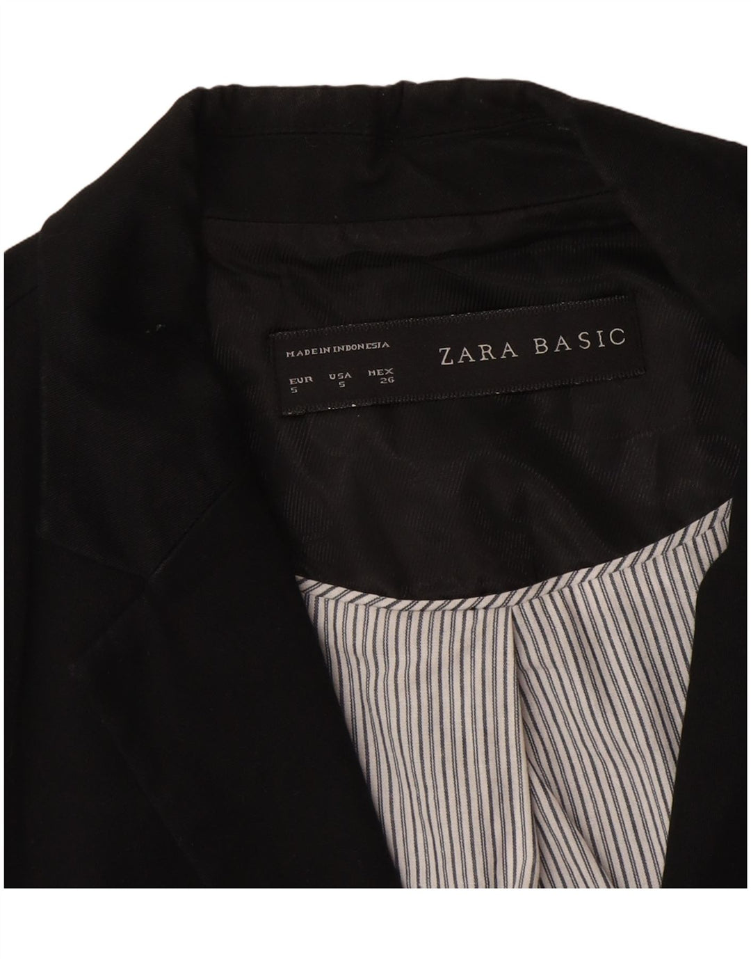Zara Dame 1 Knap Blazer Jacket UK 10 Lille Sort