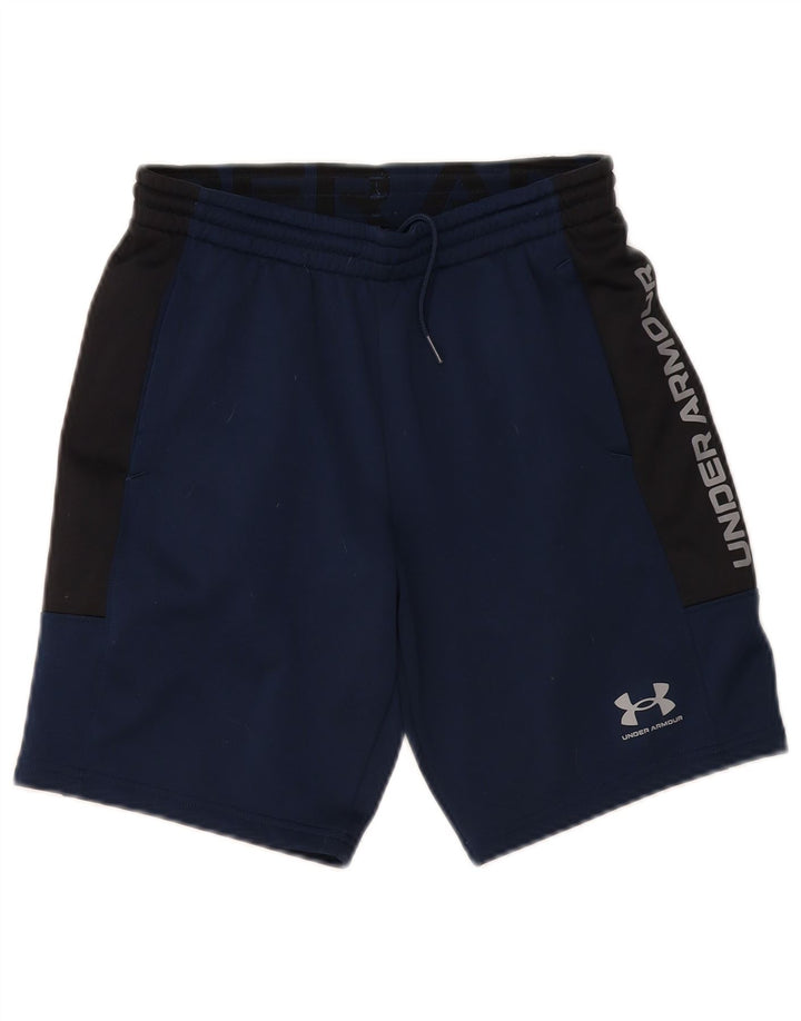 UNDER ARMOUR Grafiske sportsshorts til drenge 11-12 år Stor blå farveblok