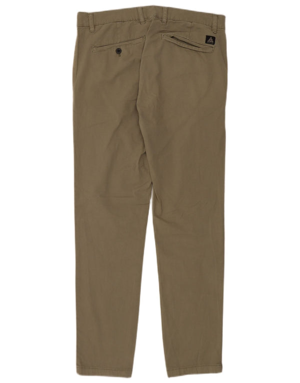 Zara Herre Slim Chino Bukser EU 42 Large W32 L30 Khaki Bomuld