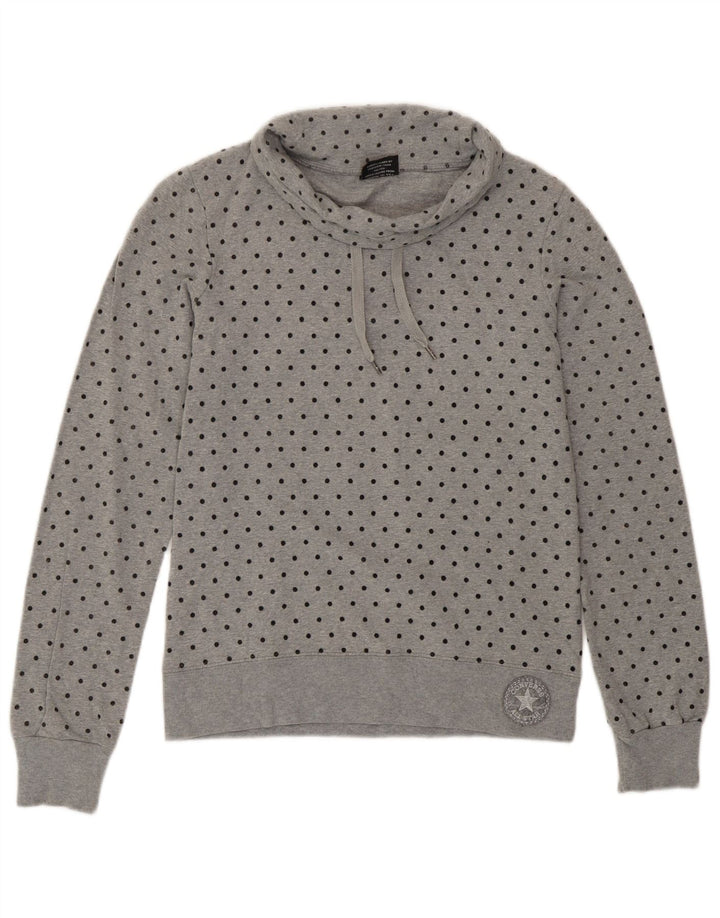 Converse Sweatshirt Jumper til kvinder UK 6 XS Grå plettet bomuld