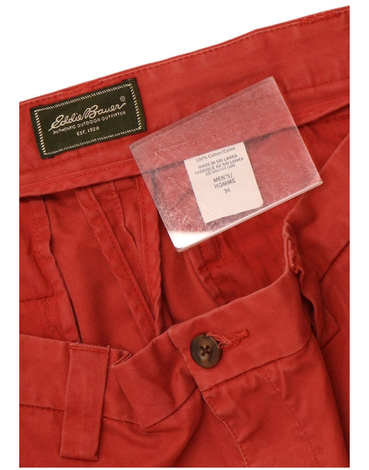 Eddie Bauer Herre Chino Shorts W36 Large Red Bomuld