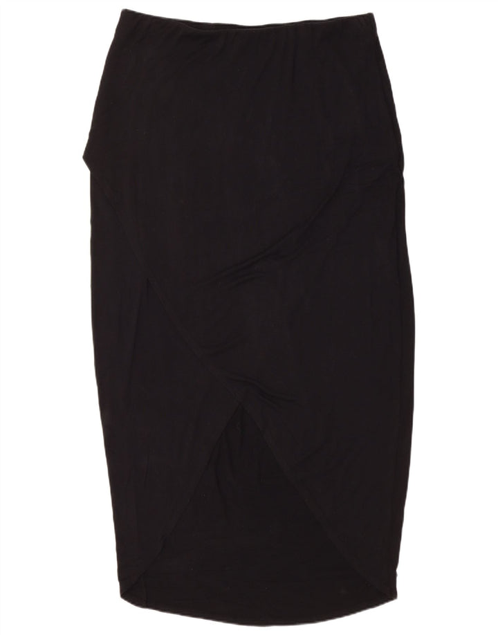 Mossimo Dame Højtalje Midi Nederdel Stor W34 Sort Rayon