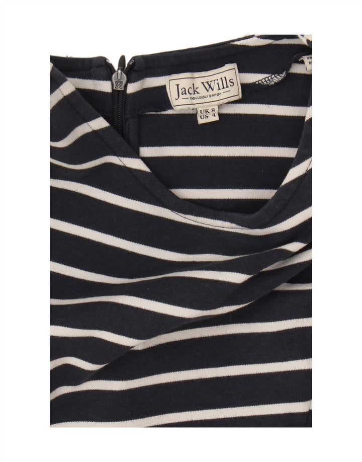 Jack Wills Dame Bluse Top UK 8 Small Navy Blue Stribet Nautical