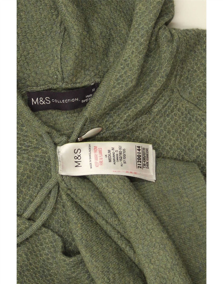 Marks & Spencer Dame-hættecardigantrøje UK 14 Medium Green Polyester