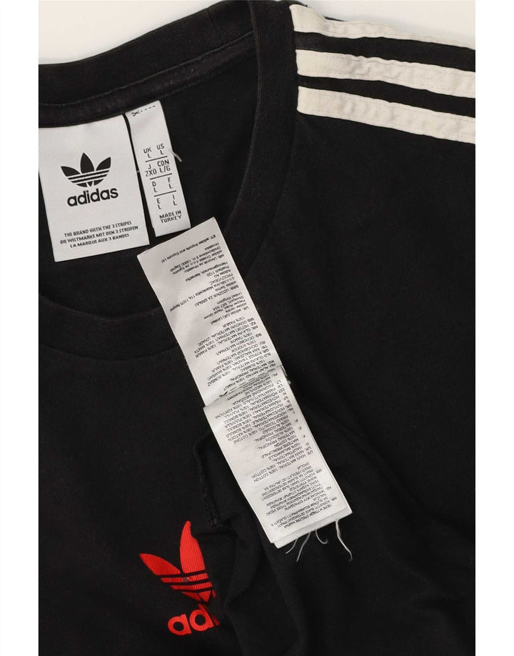 Adidas Grafisk T-shirt top til mænd, stor sort bomuld