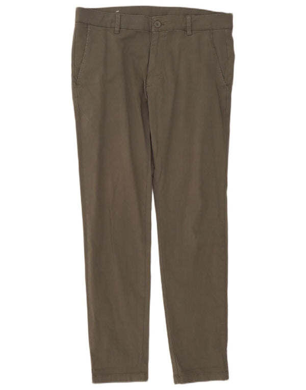 Zara Mens Slim Chino Trousers EU 42 Large W32 L31 Grey Cotton