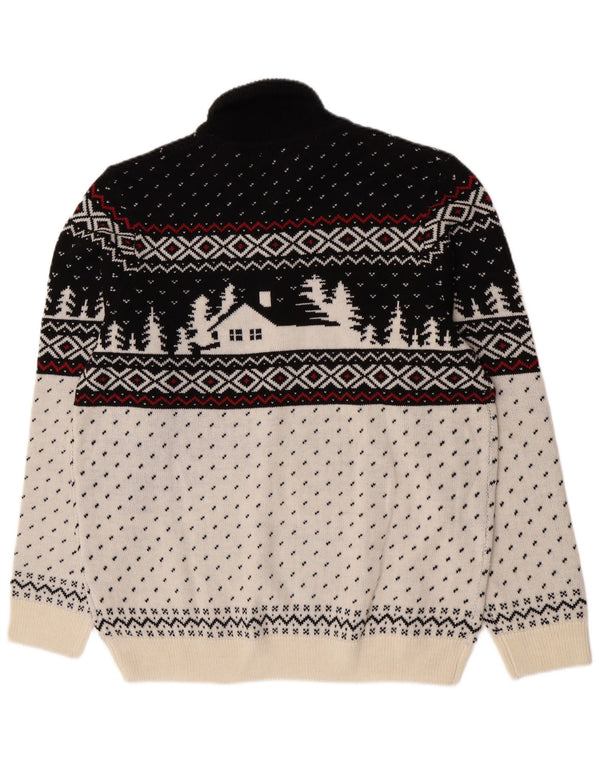 C&A Herre rullehalstrøje XL White Fair Isle Akryl